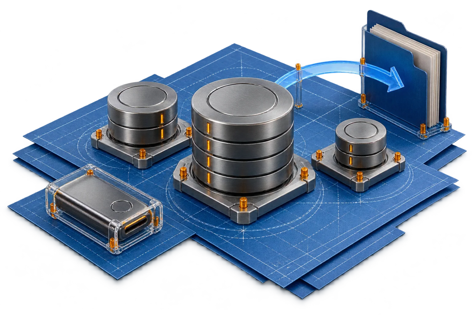 Separate storage copies and a recovery path to the data